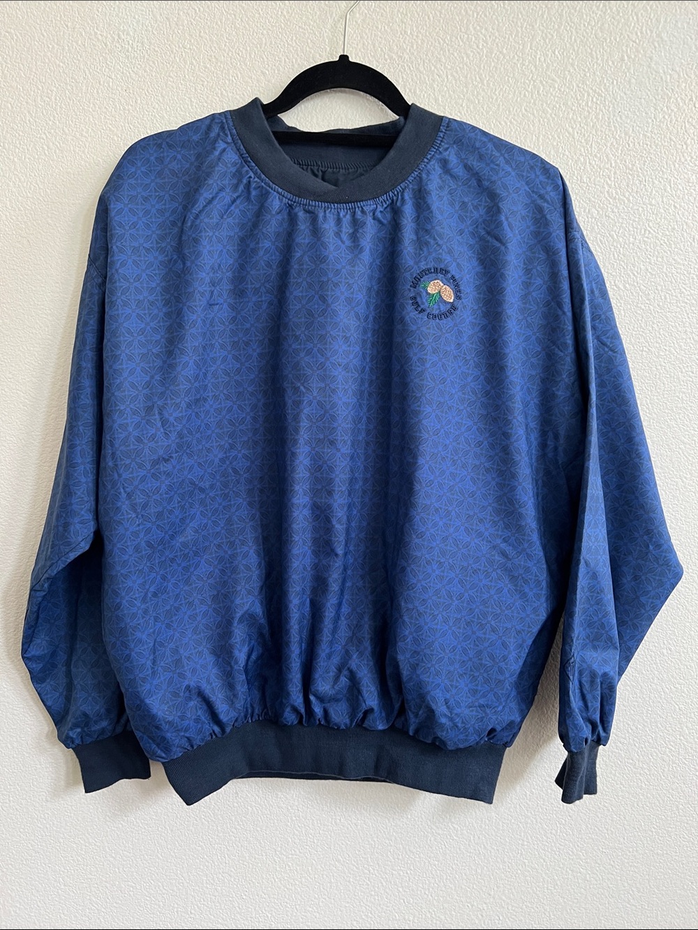 ROCHE USA Vintage Golf-Themed Pullover Reversable Windbreaker Blue/Black Men's M